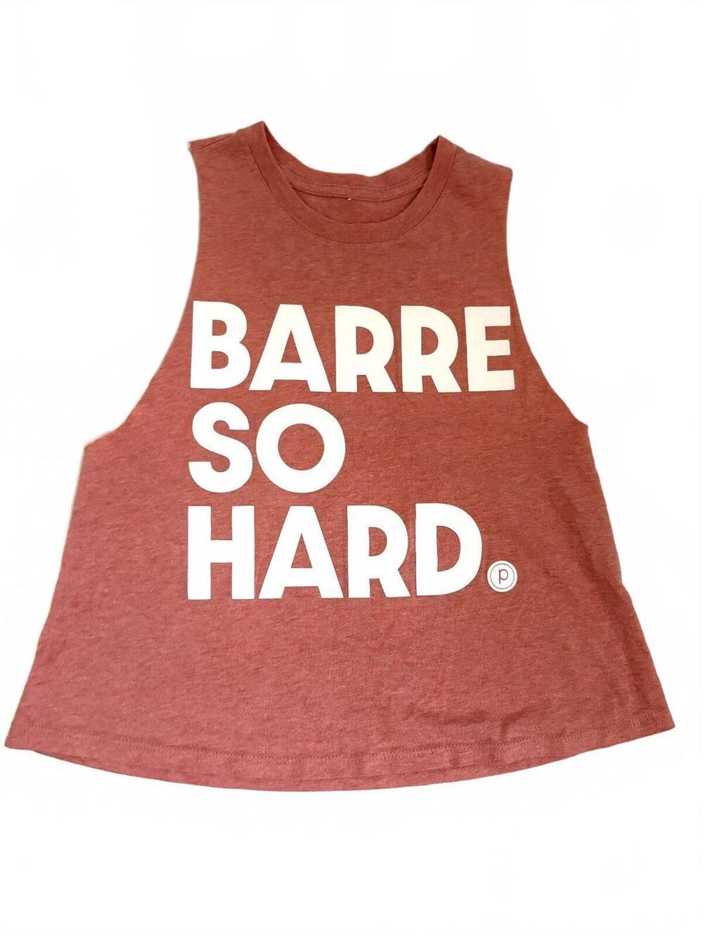 Pure Barre | BARRE SO HARD Women's Racerback Crop Tank Dusty Rust Red Size S